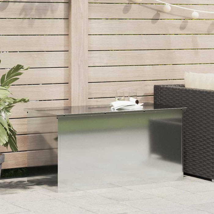 vidaXL Scatola di Stoccaggio Esterno Argento 100 x 50.5 x 50 cm