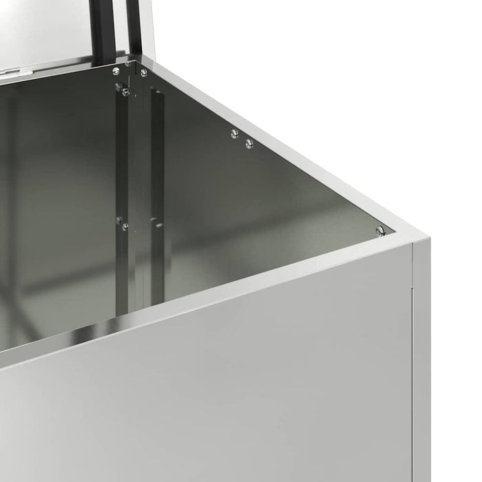 vidaXL Scatola di Stoccaggio Esterno Argento 80 x 50.5 x 50 cm