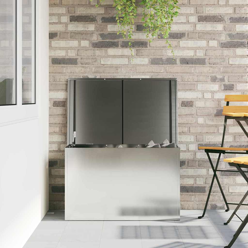 vidaXL Scatola di Stoccaggio Esterno Argento 80 x 50.5 x 50 cm