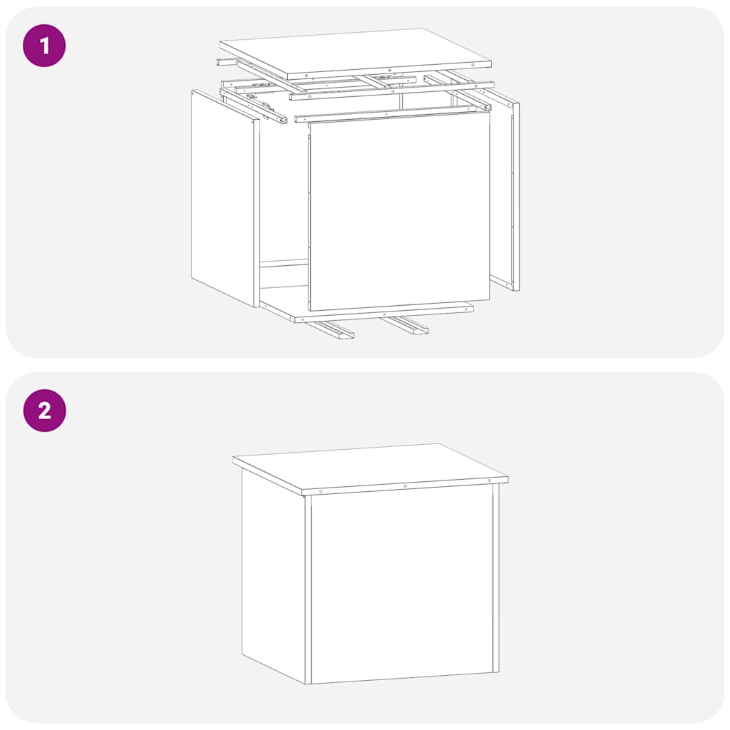 Scatola di Stoccaggio Esterno Bianco 55 x 50.5 x 50 cm 874575