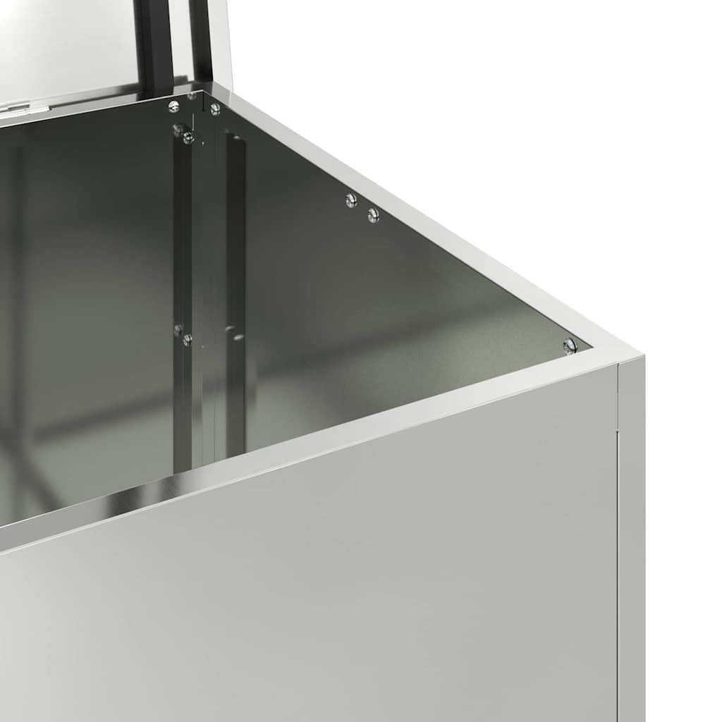 vidaXL Scatola di Stoccaggio Esterno Argento 55 x 50.5 x 50 cm