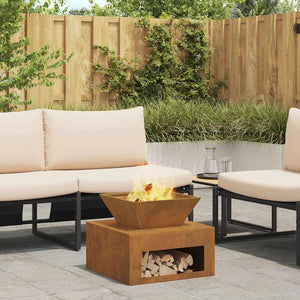 Focolare Ruggine 50 x 50 x 40 cm acciaio corten 874584