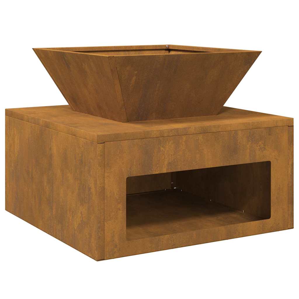 Focolare Ruggine 50 x 50 x 40 cm acciaio corten 874584
