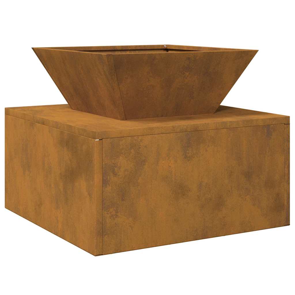 Focolare Ruggine 50 x 50 x 40 cm acciaio corten 874584