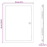 vidaXL Pannello di Accesso Bianco 30 x 40 cm Acciaio