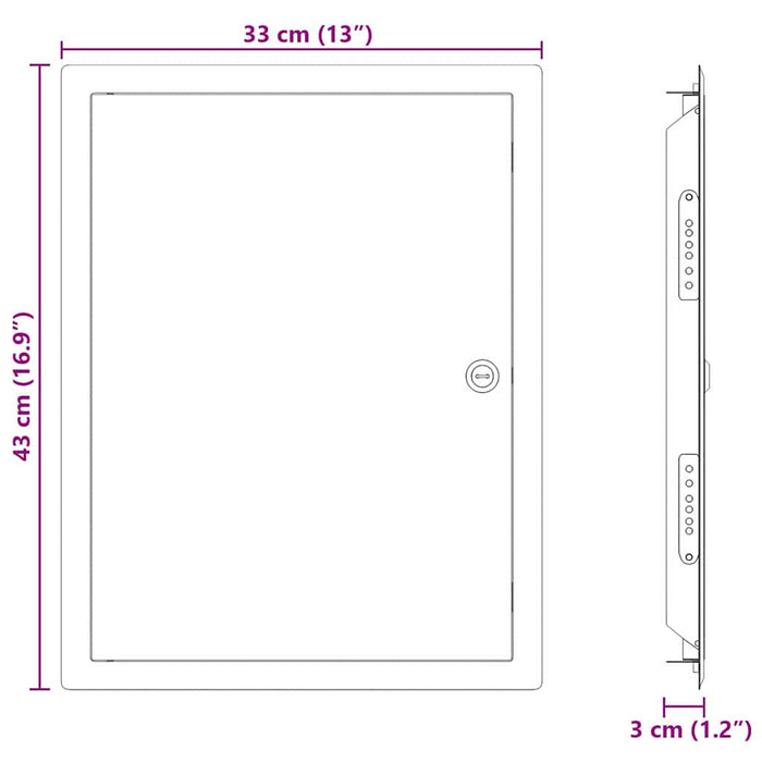 vidaXL Pannello di Accesso Bianco 30 x 40 cm Acciaio