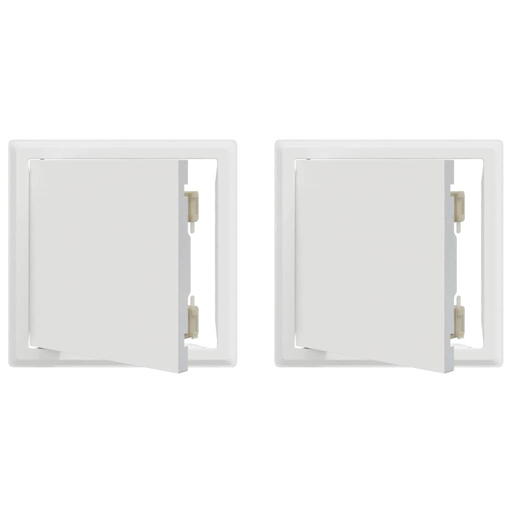 vidaXL Pannello di Accesso 2 pcs Bianco 20 x 20 cm Acciaio
