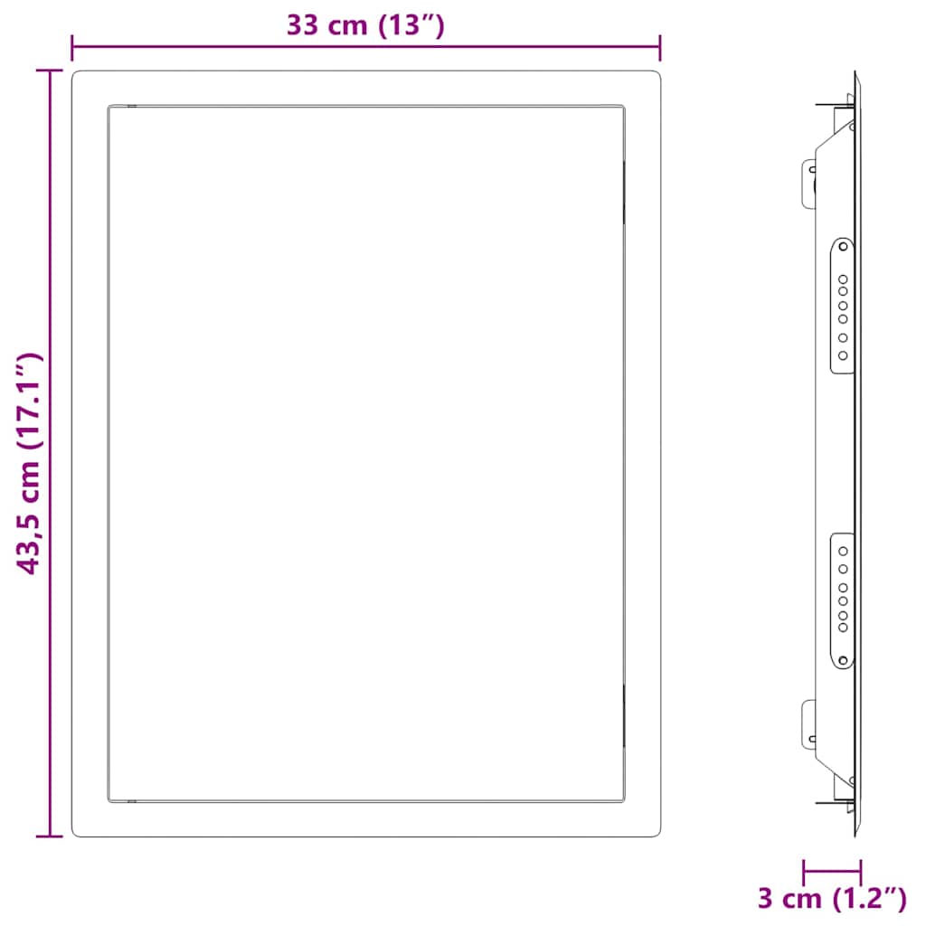 vidaXL Pannello di Accesso Bianco 30 x 40 cm Acciaio