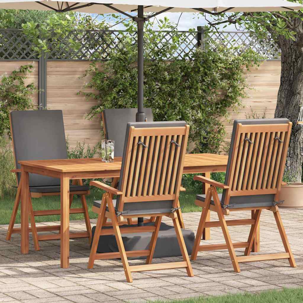 vidaXL Sedia da Giardino con cuscino 4 pcs Marrone 57 x 71.5 x 104cm