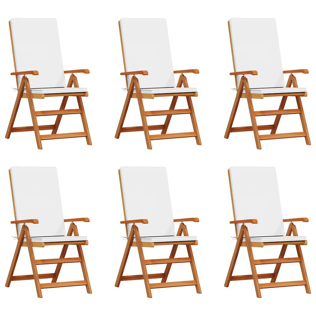 Sdraio da Giardino Reclinate  con Cuscini 6 pcs in Legno Massello di Teak 3375770