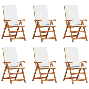 Sdraio da Giardino Reclinate  con Cuscini 6 pcs in Legno Massello di Teak 3375770