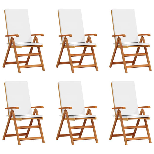 Sdraio da Giardino Reclinate  con Cuscini 6 pcs in Legno Massello di Teak 3375770