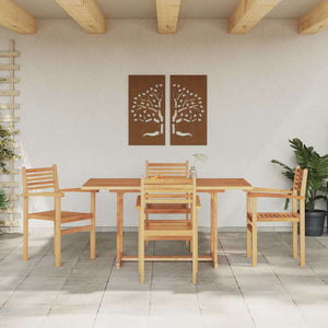 Set da Pranzo per Giardino 5 pcs Marrone Legno massello di teak 3375774
