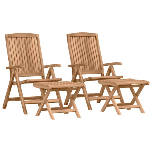 vidaXL Set Lounge da Giardino 4 pcs Marrone Legno di teak solido
