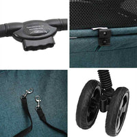 vidaXL Passeggino pieghevole per animali Verde 81 x 47 x 99 cm