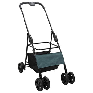 vidaXL Passeggino pieghevole per animali Verde 81 x 47 x 99 cm