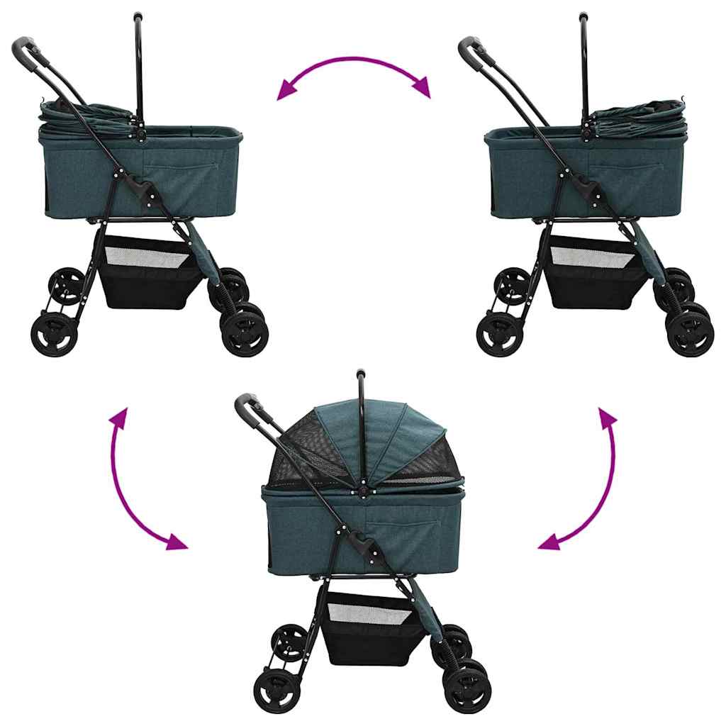 Passeggino pieghevole per animali Verde 81 x 47 x 99 cm 42012433