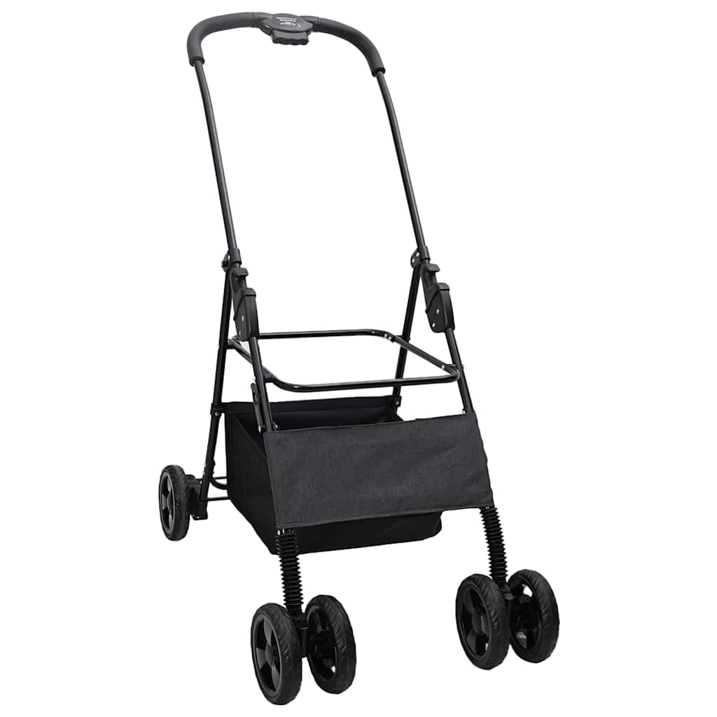 vidaXL Passeggino pieghevole per animali Nero 81 x 47 x 99 cm