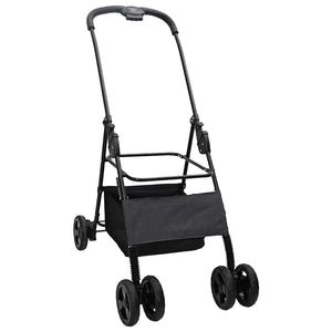 vidaXL Passeggino pieghevole per animali Nero 81 x 47 x 99 cm