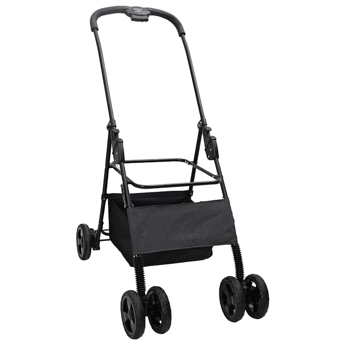 vidaXL Passeggino pieghevole per animali Nero 81 x 47 x 99 cm