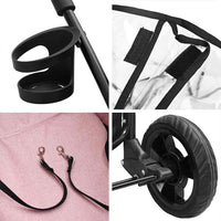 vidaXL Passeggino pieghevole per animali Rosa 78 x 54 x 101 cm