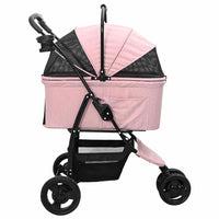 vidaXL Passeggino pieghevole per animali Rosa 78 x 54 x 101 cm
