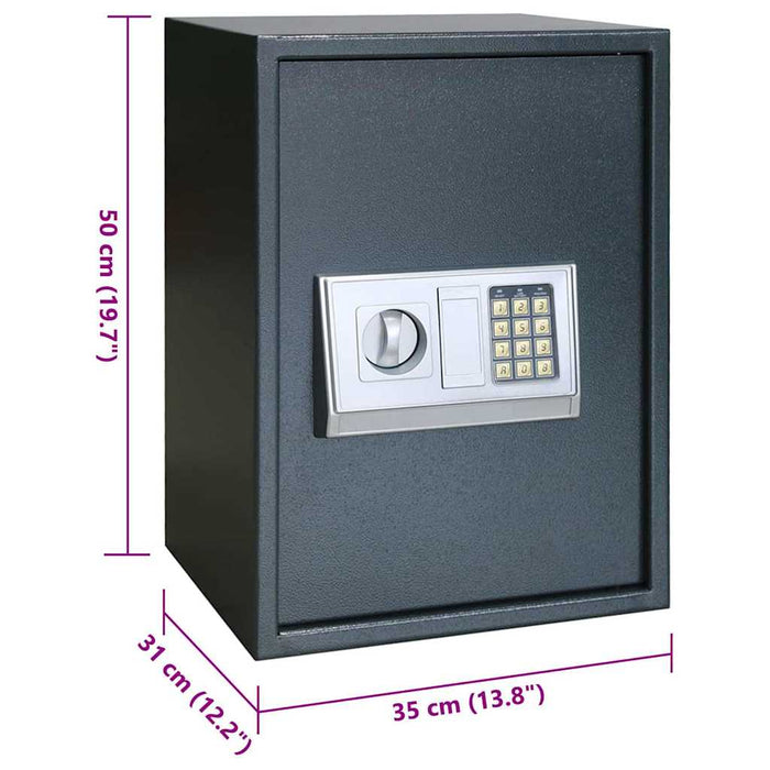 Cassaforte Elettronica Digitale  Grigio Scuro 35x31x50 cm Acciaio 42011308