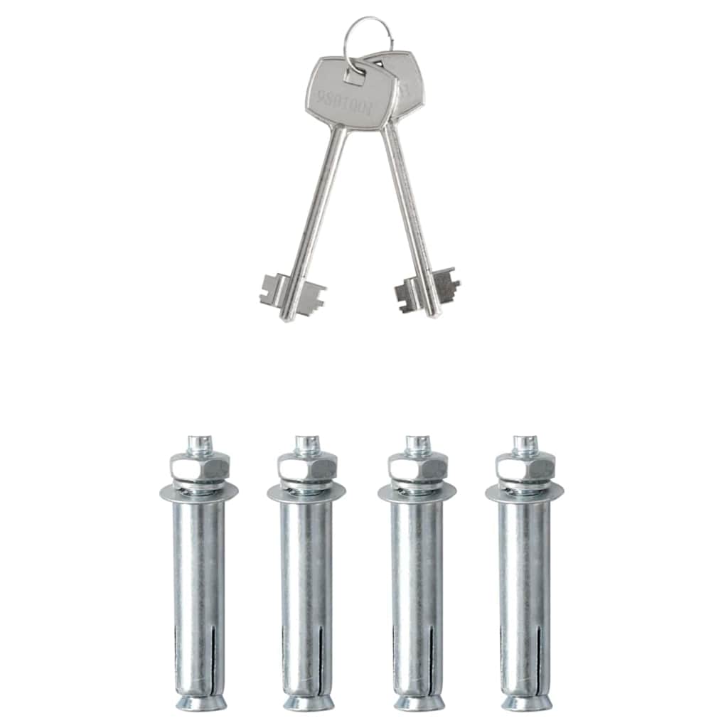 Cassa Sicura con Serratura a Chiave Grigio Scuro 20 x 31 x 20 cm Acciaio 42011314