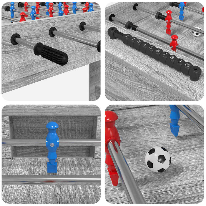 Tavolo da Foosball Grigio Sonoma 125 x 60,5 x 80 cm 858889
