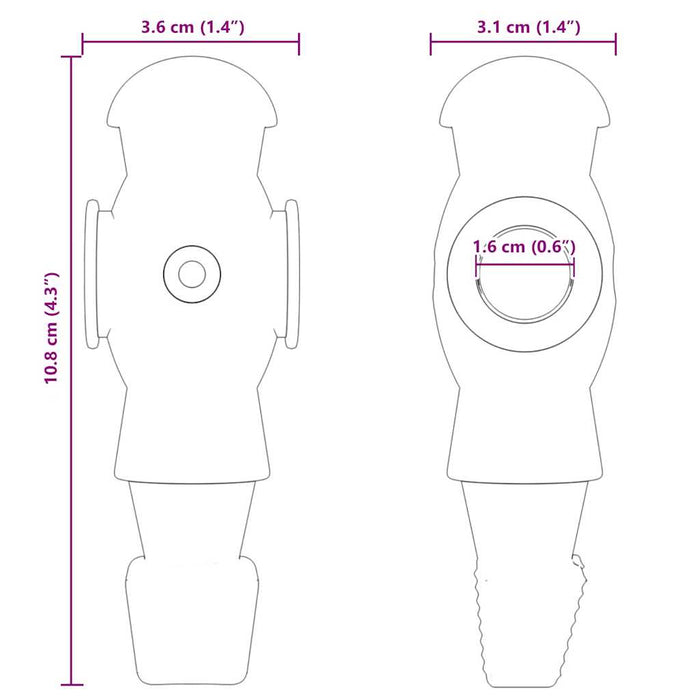 Calciatori da tavolo per 3.6 x 3.1 x 10.8 cm asta 24 pcs 858895
