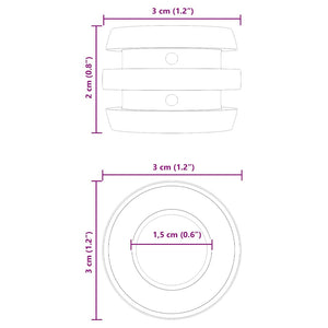 Tavolo da Calcio Paracolpi 3 x 3 x 2 cm Asta 16 pcs Nero 858896