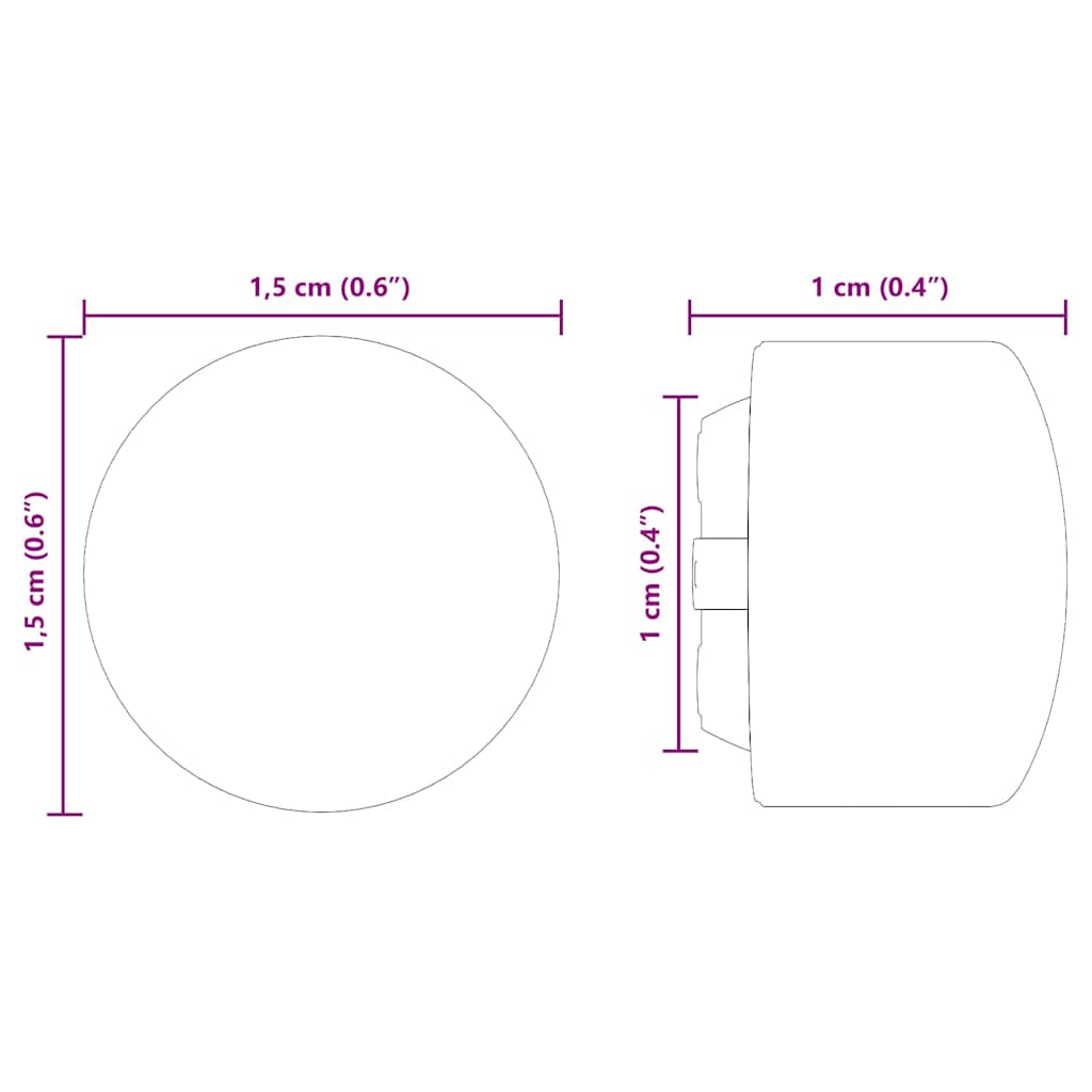 Tappi Finali per Tavolo da Calcio 10 pcs Nero 1,5 x 1,5 x 1 cm 858901
