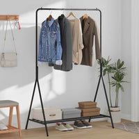 vidaXL Stendibiancheria con lo scaffale Nero 100 x 56 x 154 cm Acciaio