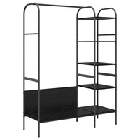 Appendiabiti con Ripiani Rovere Nero 120x44x160 cm Legno Ingegnerizzato 868445