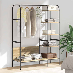 Appendiabiti con Mensole Rovere di Sonoma 120x44x160 cm Legno ingegnerizzato 868446