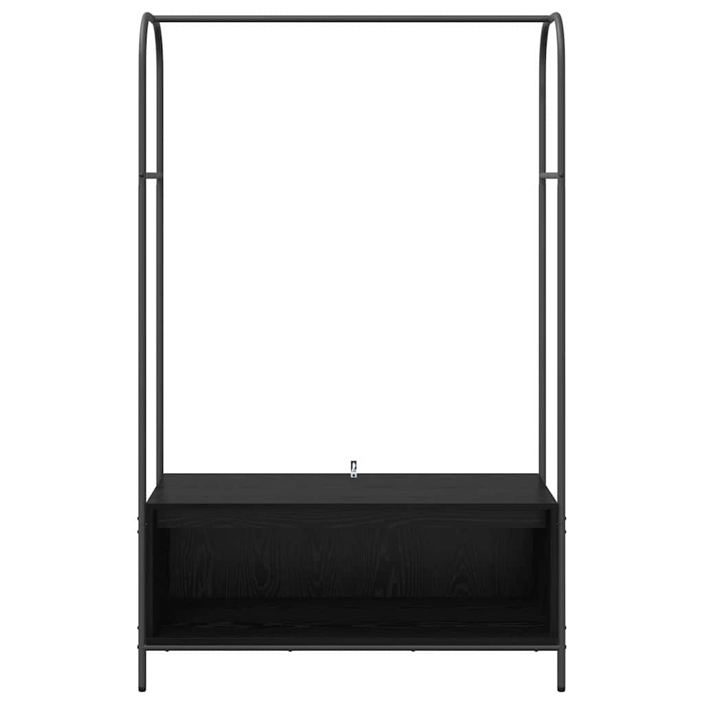 Attaccapanni  con mensole Rovere Nero 100x44x160 cm 868451