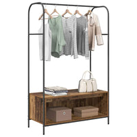 Appendiabiti con ripiani Legno vecchio 100x44x160 cm 868455