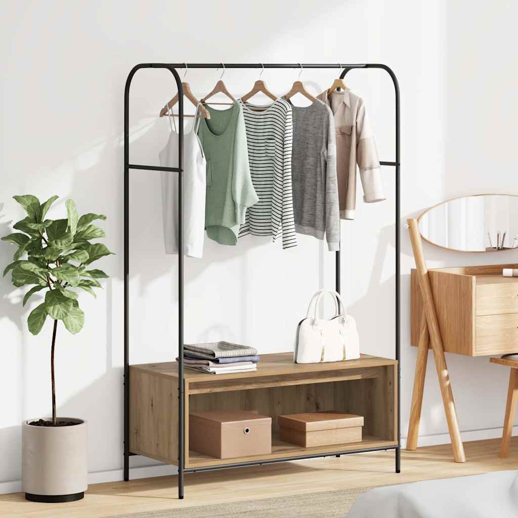 Appendiabiti  con Mensole in Rovere 100x44x160 cm 868456