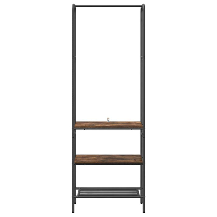 Ripiano per vestiti con mensole Rovere fumo 60 x 30 x 171 cm 868459