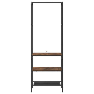 vidaXL Ripiano per vestiti con mensole Rovere fumo 60 x 30 x 171 cm
