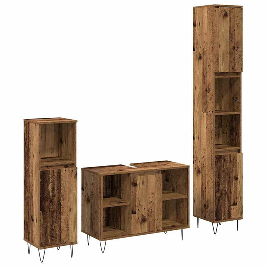 Set di Mobili per Bagno 3 pcs Legno vecchio 30 x 30 x 180 cm 3378507