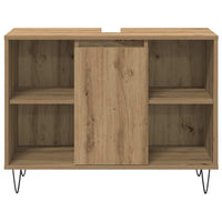 vidaXL Set di Mobili per Bagno con porta 3 pcs Rovere artigianale