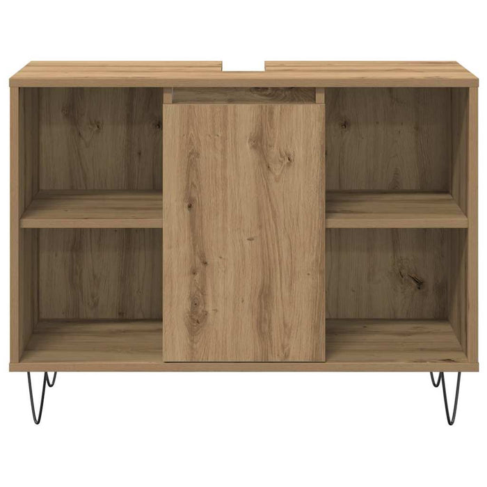 vidaXL Set di Mobili per Bagno con porta 3 pcs Rovere artigianale