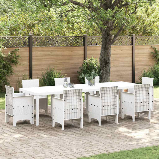 Tavolo da Giardino  Bianco 300x100x73 cm in Poly Rattan 3378522