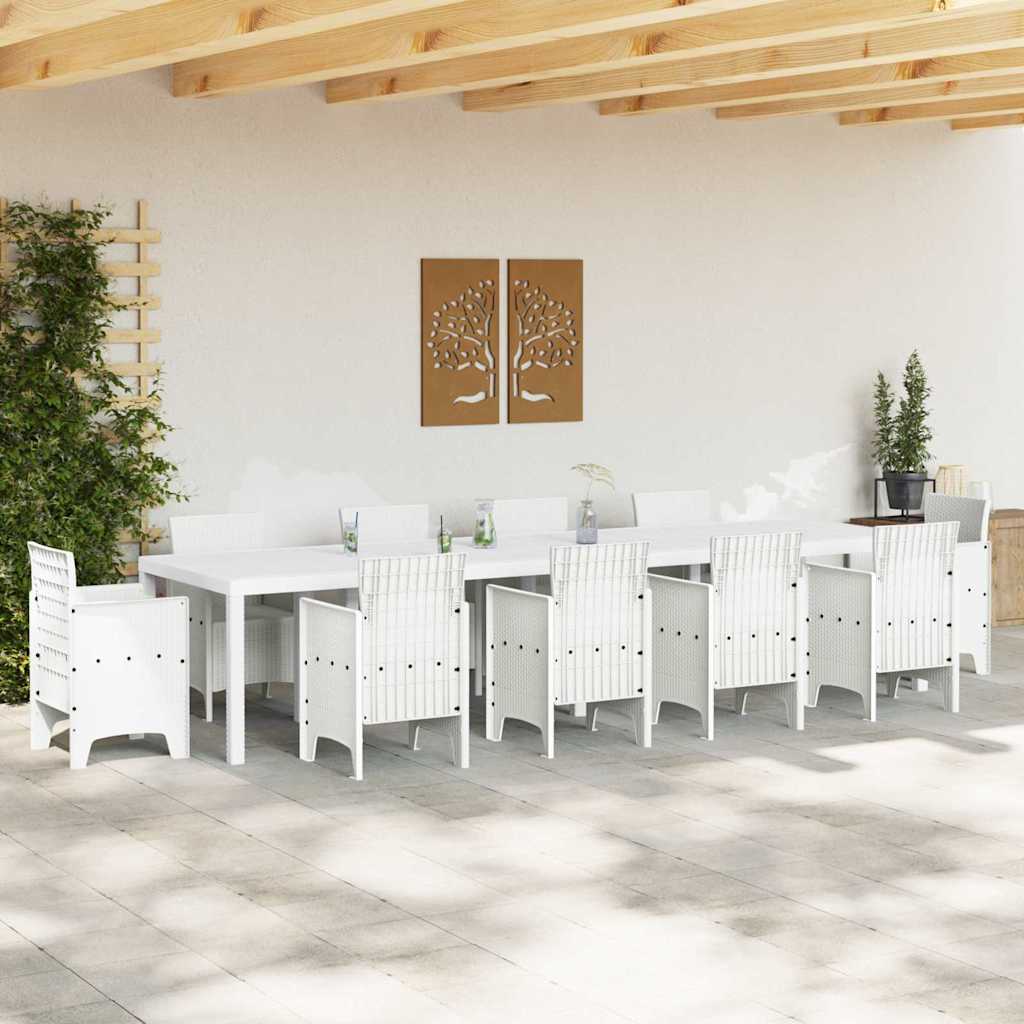 Tavolo da Giardino Bianco 350 x 100 x 73 cm polyrattan 3378526