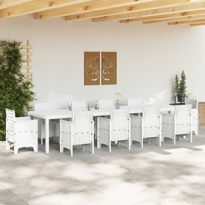 Tavolo da Giardino Bianco 350 x 100 x 73 cm polyrattan 3378526