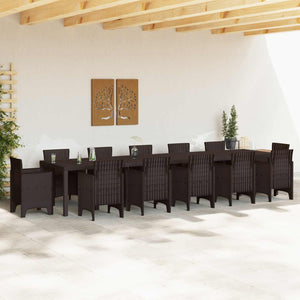 Tavolo da Giardino Marrone 400 x 100 x 73 cm polyrattan 3378529