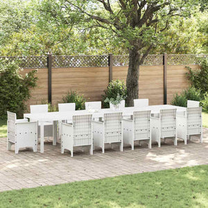 Tavolo da Giardino Bianco 400 x 100 x 73 cm polyrattan 3378530