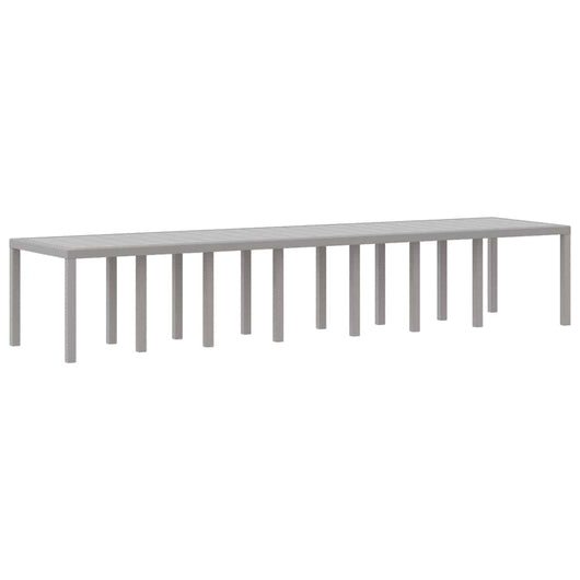 Tavolo da Giardino Grigio chiaro 400 x 100 x 73 cm polyrattan 3378531