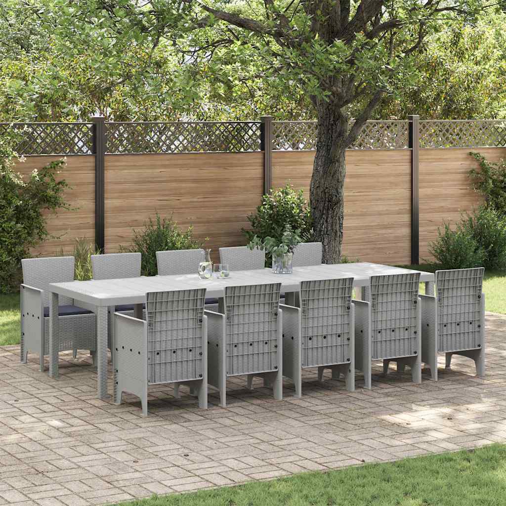 Set da Pranzo per Giardino 11 pcs Grigio chiaro e Antracite 3378770